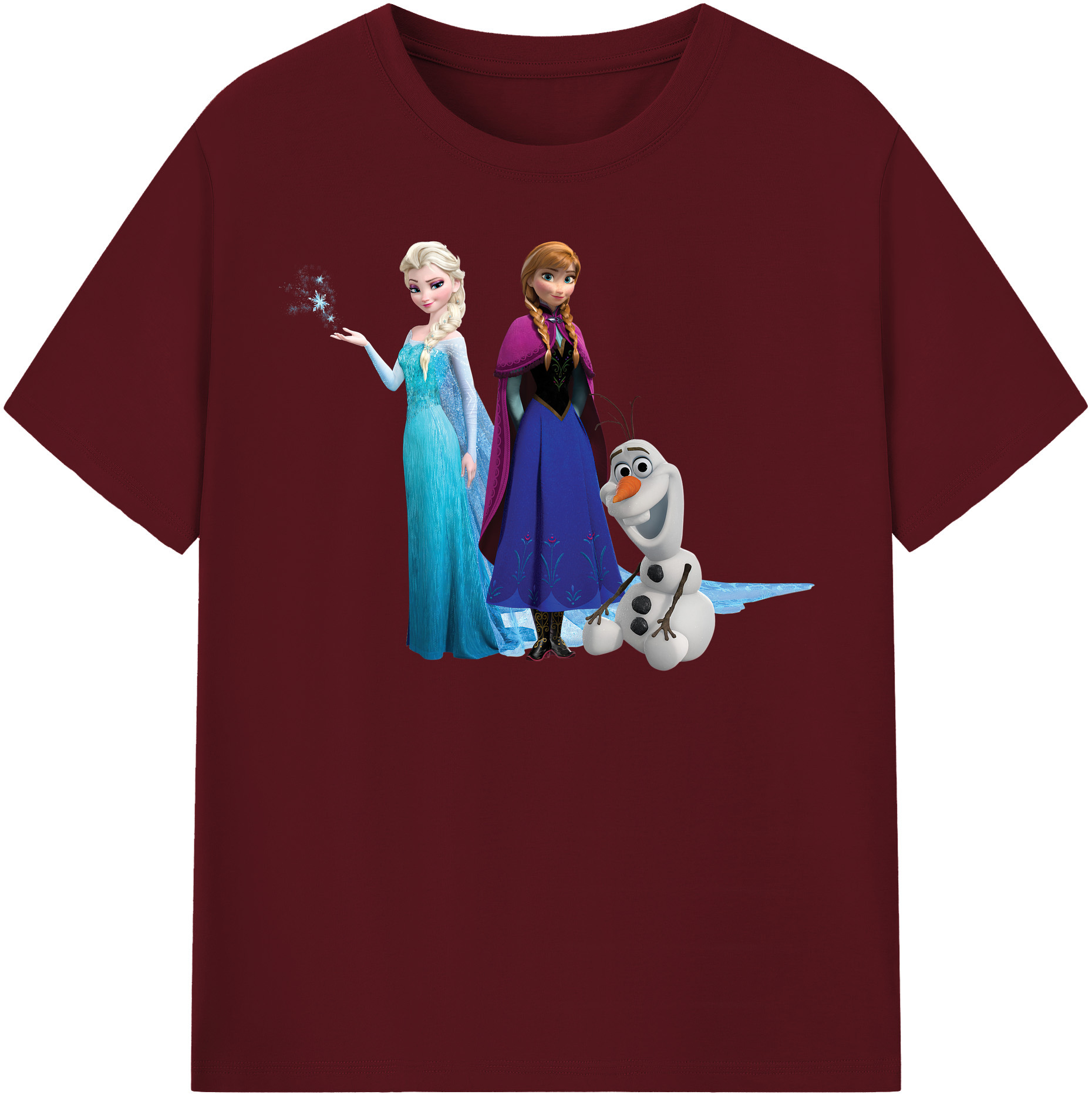 （画像用） アナと雪の女王 アンナ エルサ Frozen Anna Elsa 綿100％半袖Tシャツ（フロントプリント）